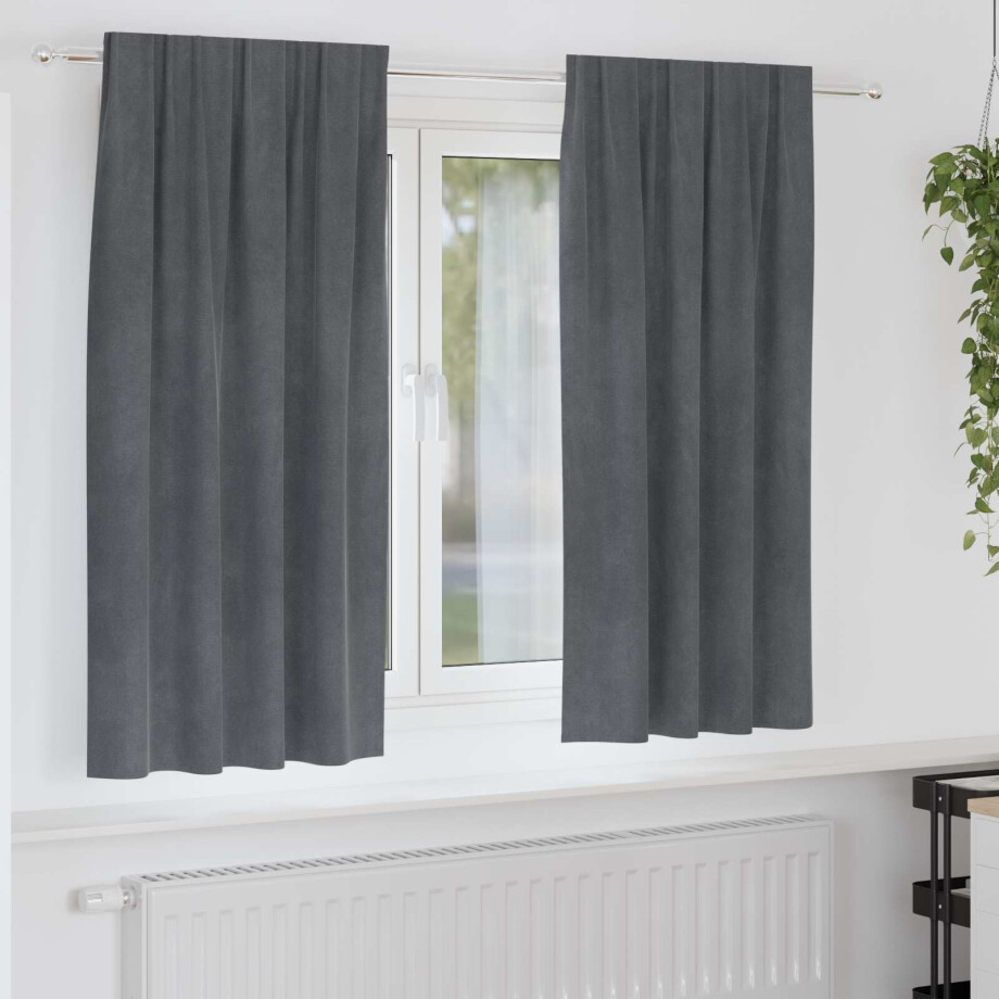 vidaXL Verduisterende gordijnen 2 pcs Lichtgrijs 140 x 175 cm Fluweel vidaXL Verduisterende gordijnen 2 pcs Lichtgrijs 140 x 175 cm Fluweel afbeelding 1