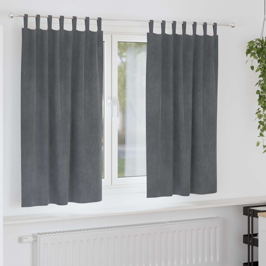 vidaXL Verduisterende gordijnen 2 pcs Lichtgrijs 140 x 175 cm Fluweel vidaXL Verduisterende gordijnen 2 pcs Lichtgrijs 140 x 175 cm Fluweel afbeelding 1
