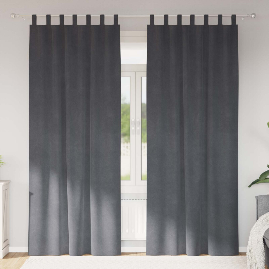 vidaXL Verduisterende gordijnen 2 pcs Lichtgrijs 140 x 225 cm Fluweel vidaXL Verduisterende gordijnen 2 pcs Lichtgrijs 140 x 225 cm Fluweel afbeelding 1