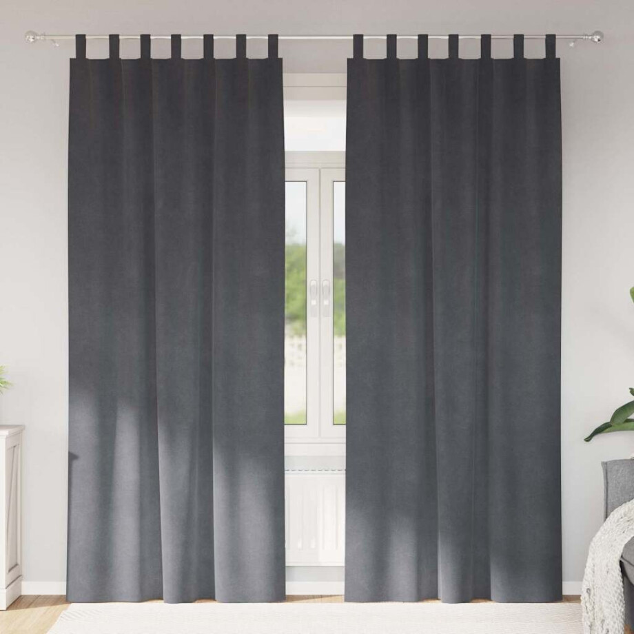 vidaXL Verduisterende gordijnen 2 pcs Lichtgrijs 140 x 245 cm Fluweel vidaXL Verduisterende gordijnen 2 pcs Lichtgrijs 140 x 245 cm Fluweel afbeelding 1
