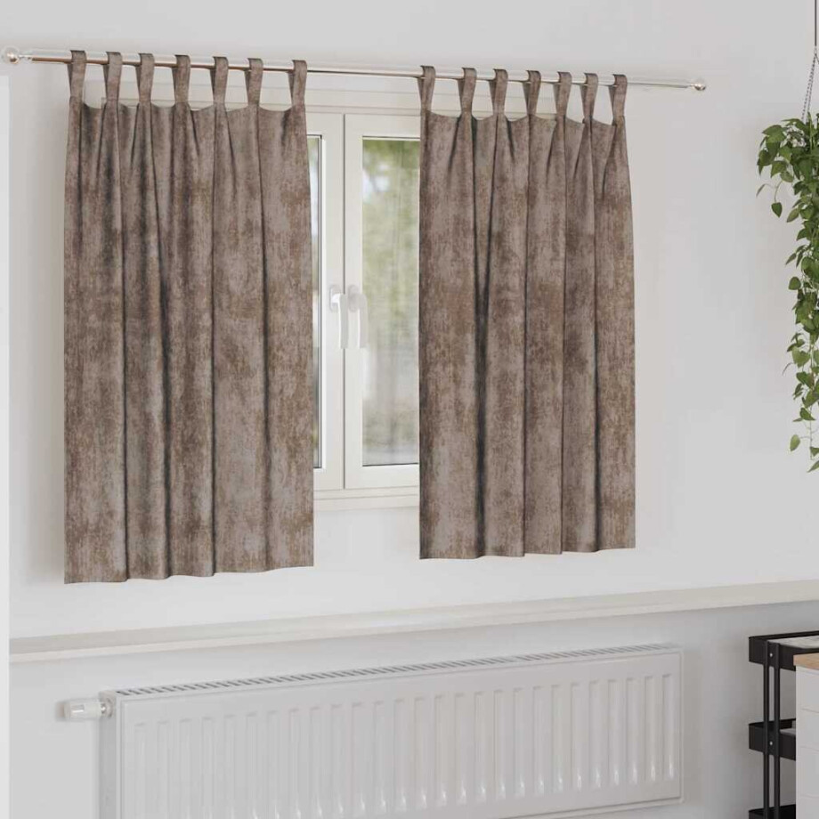 vidaXL Velvet Gordijnen 2 pcs Cappuccino 140 x 140 cm Fluweel afbeelding 1