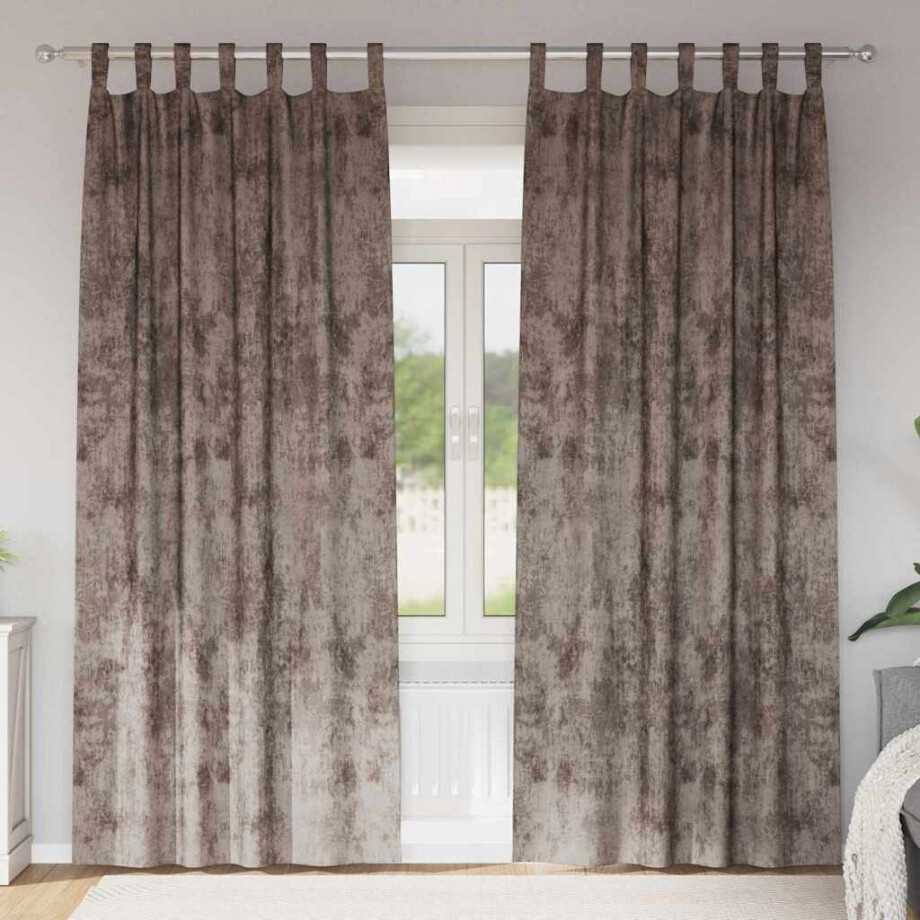 vidaXL Velvet Gordijnen 2 pcs Cappuccino 245 x 140 cm Fluweel afbeelding 1
