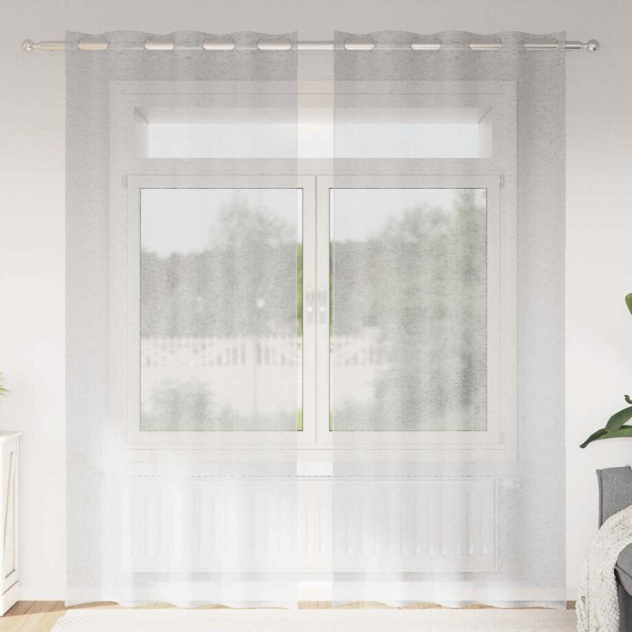 vidaXL Voile Gordijn 2 pcs Lichtgrijs 260 x 140 cm Polyester vidaXL Voile Gordijn 2 pcs Lichtgrijs 260 x 140 cm Polyester afbeelding 1