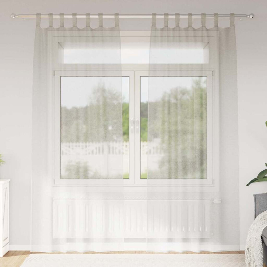 vidaXL Voile Gordijn met gordijnen 2 pcs Crème 260 x 140 cm Polyester vidaXL Voile Gordijn met gordijnen 2 pcs Crème 260 x 140 cm Polyester afbeelding 1
