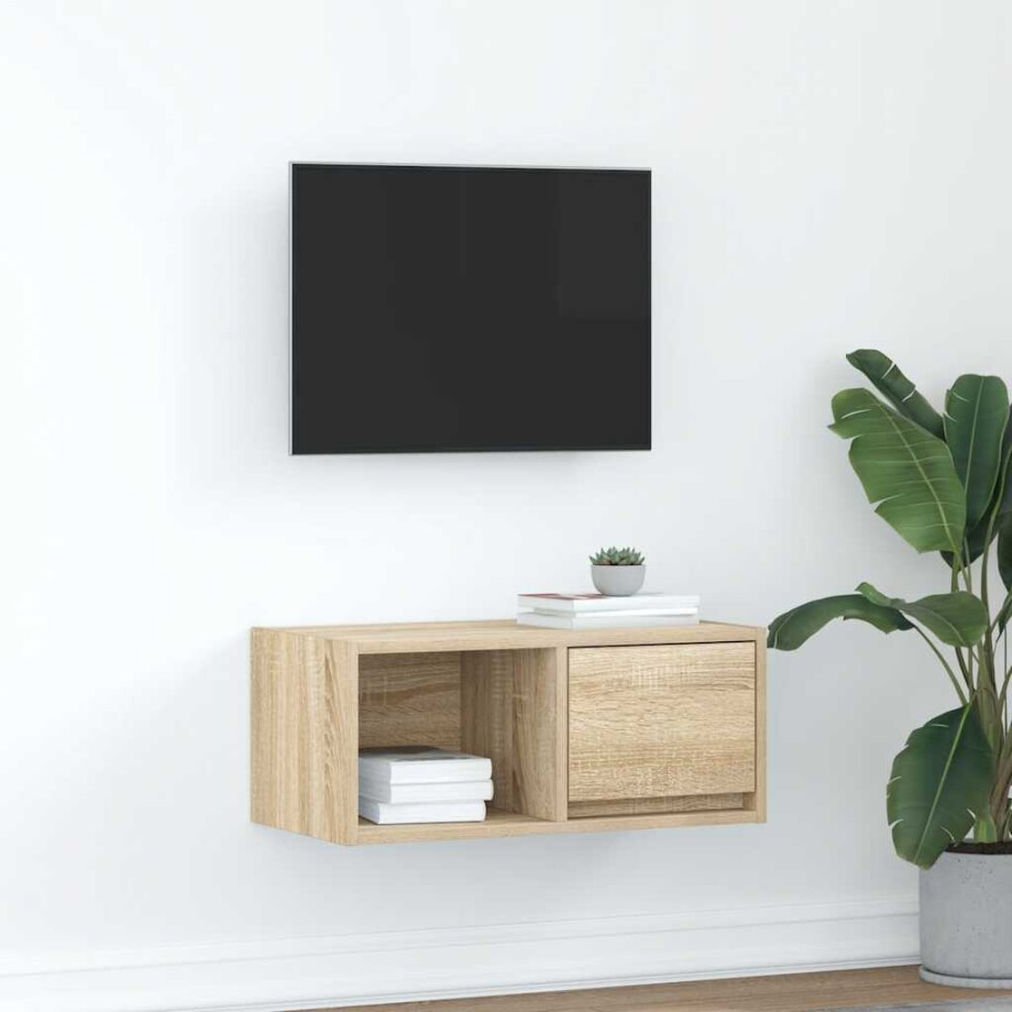 vidaXL TV-meubel 60x31x25,5 cm bewerkt hout sonoma eikenkleurig afbeelding 1