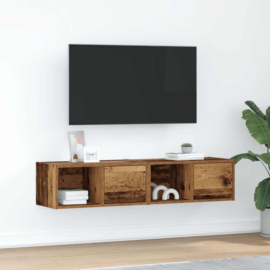 vidaXL Tv-meubels 2 st 60x31x25,5 cm bewerkt hout oud houtkleurig vidaXL Tv-meubels 2 st 60x31x25,5 cm bewerkt hout oud houtkleurig afbeelding 1