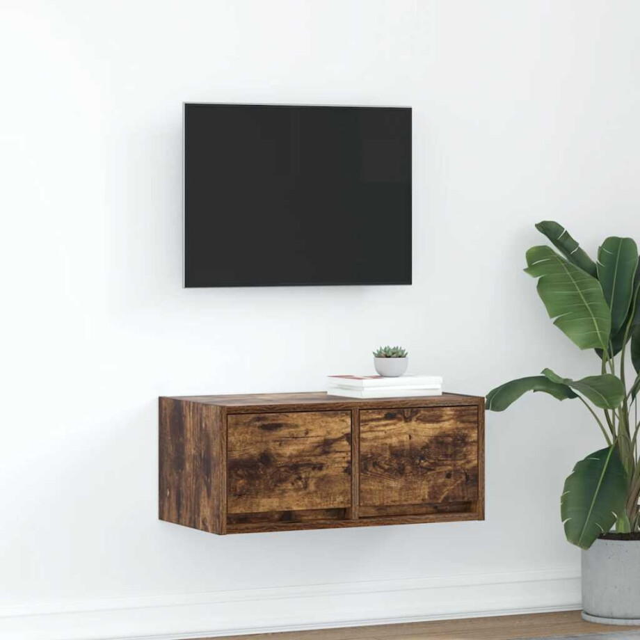 vidaXL TV-meubel 60x31x25,5 cm bewerkt hout gerookt eikenkleurig afbeelding 1
