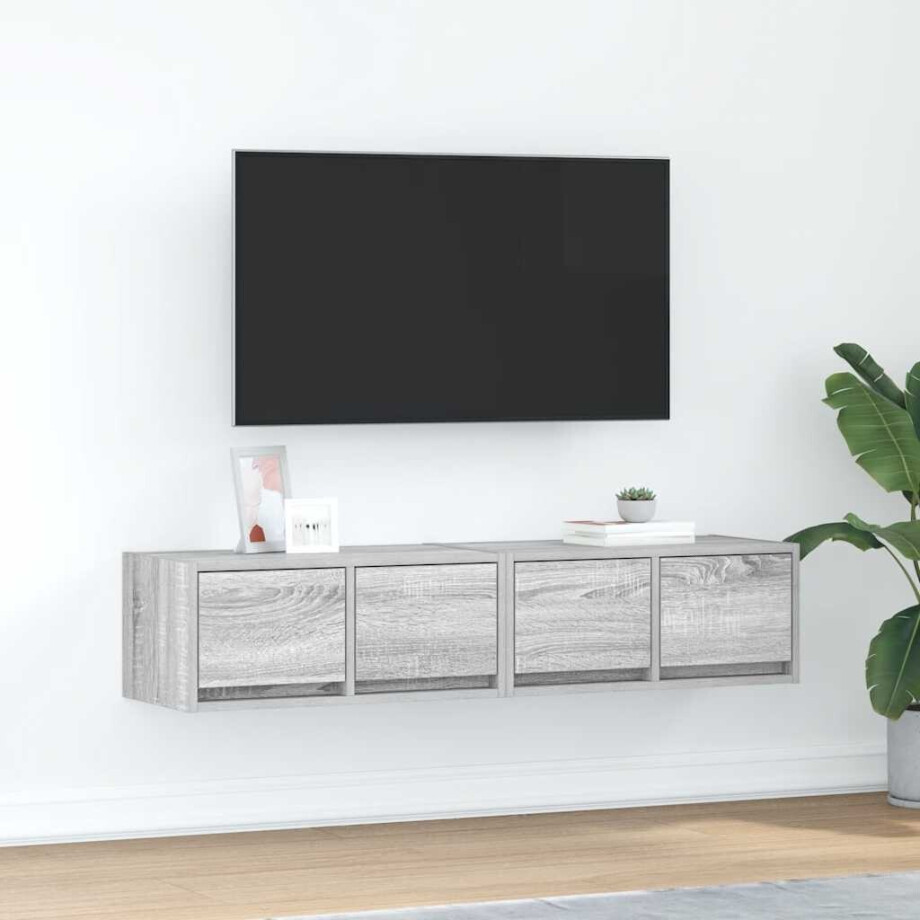 vidaXL Tv-meubelen 2 st 60x31x25,5 cm bewerkt hout grijs sonoma eiken vidaXL Tv-meubelen 2 st 60x31x25,5 cm bewerkt hout grijs sonoma eiken afbeelding 1