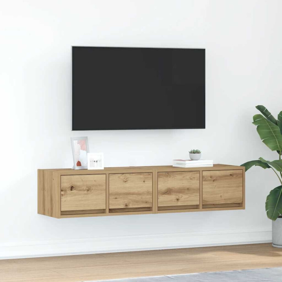 vidaXL Tv-meubelen 2 st 60x31x25,5 cm bewerkt hout artisanaal eiken afbeelding 1