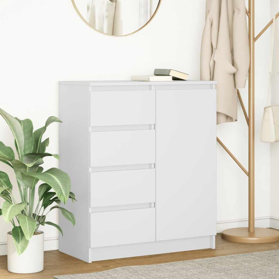 vidaXL Dressoir met lades 71x35x84 cm spaanplaat wit afbeelding 1