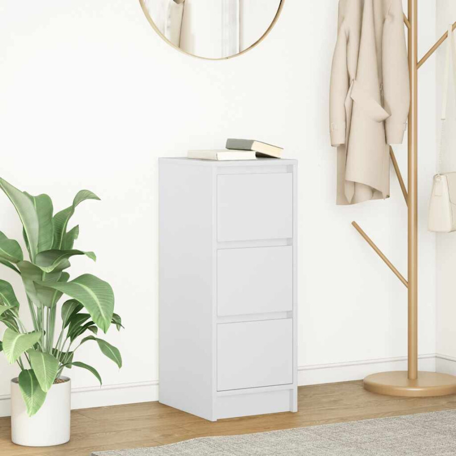 vidaXL Dressoir 29,5x34x76 cm spaanplaat wit afbeelding 1