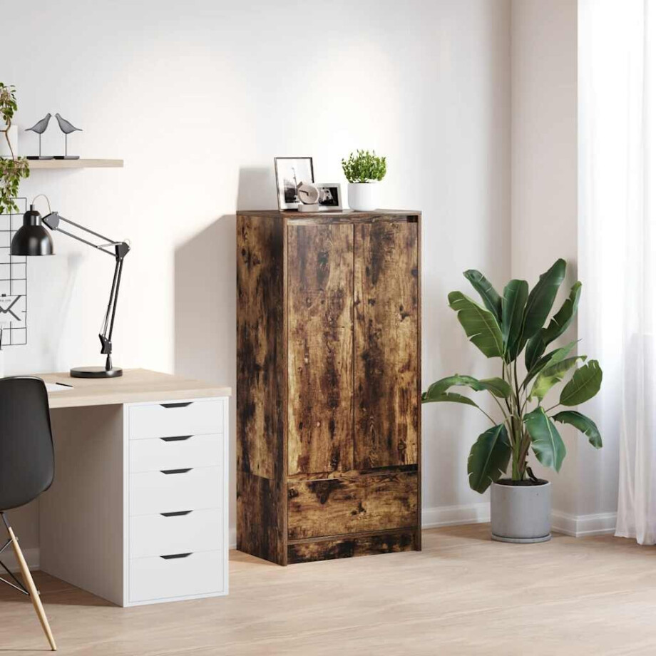 vidaXL Kast met lade 55,5x34x119,5 cm spaanplaat gerookt eikenkleurig vidaXL Kast met lade 55,5x34x119,5 cm spaanplaat gerookt eikenkleurig afbeelding 1
