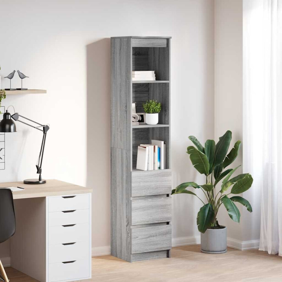 vidaXL Hoge kast 37,5x35x180 cm spaanplaat grijs sonoma vidaXL Hoge kast 37,5x35x180 cm spaanplaat grijs sonoma afbeelding 1