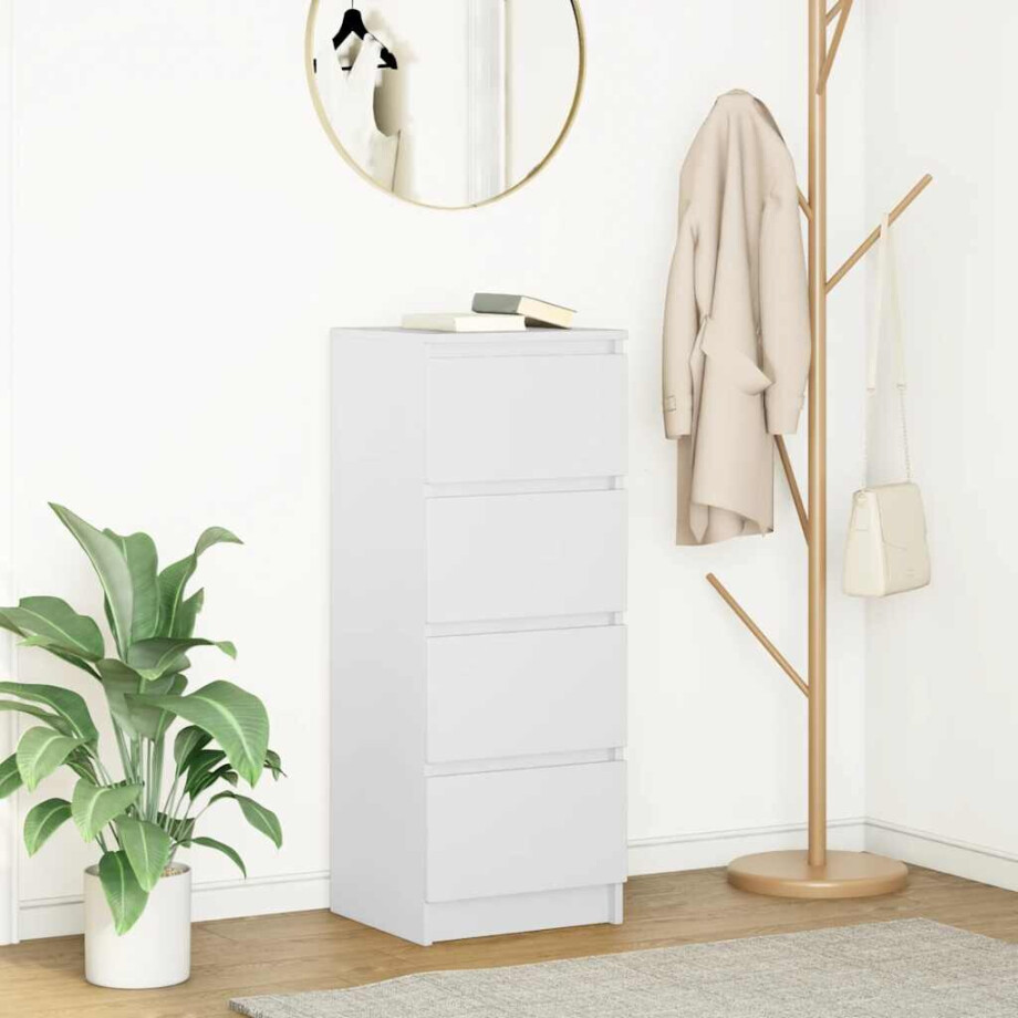 vidaXL Dressoir 37,5x35x99 cm spaanplaat wit afbeelding 1