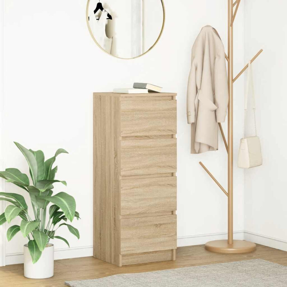 vidaXL Dressoir 37,5x35x99 cm spaanplaat sonoma eikenkleurig afbeelding 1