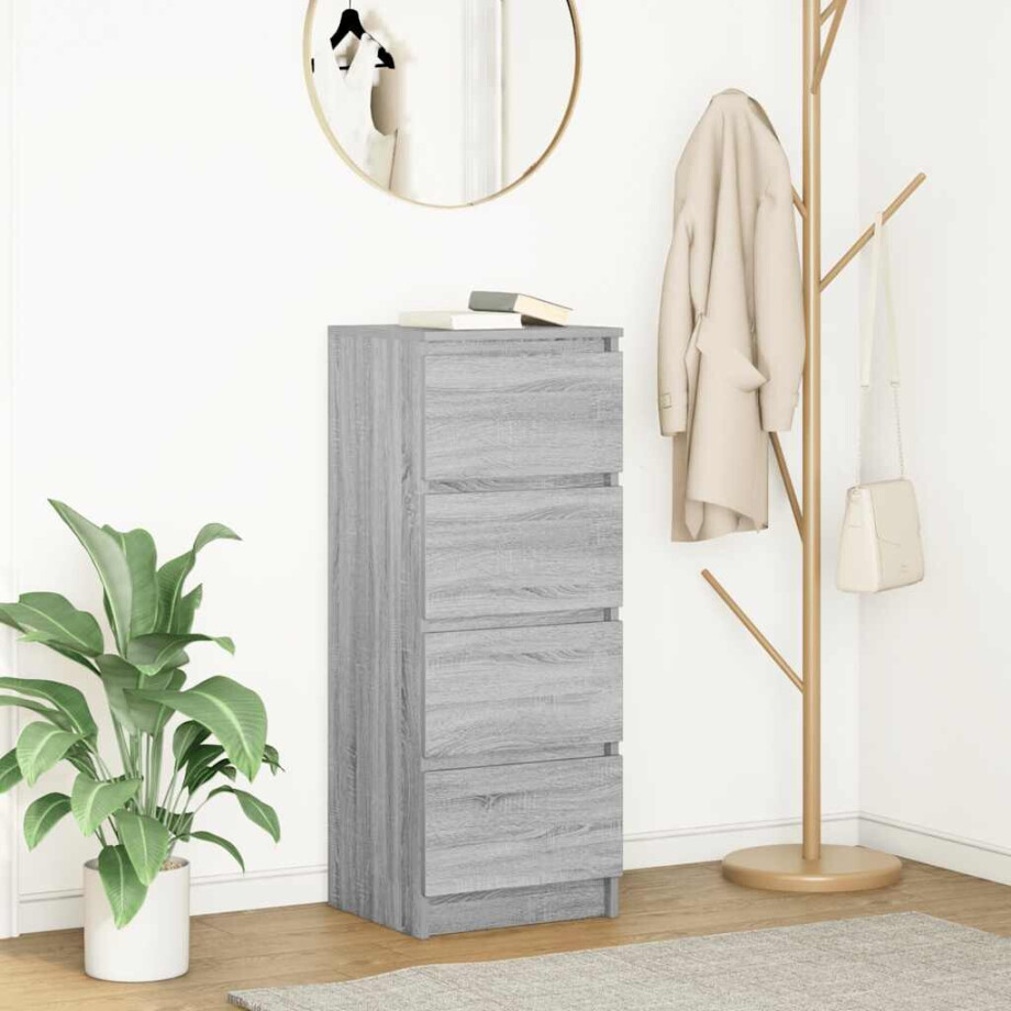 vidaXL Dressoir 37,5x35x99 cm spaanplaat grijs sonoma afbeelding 1