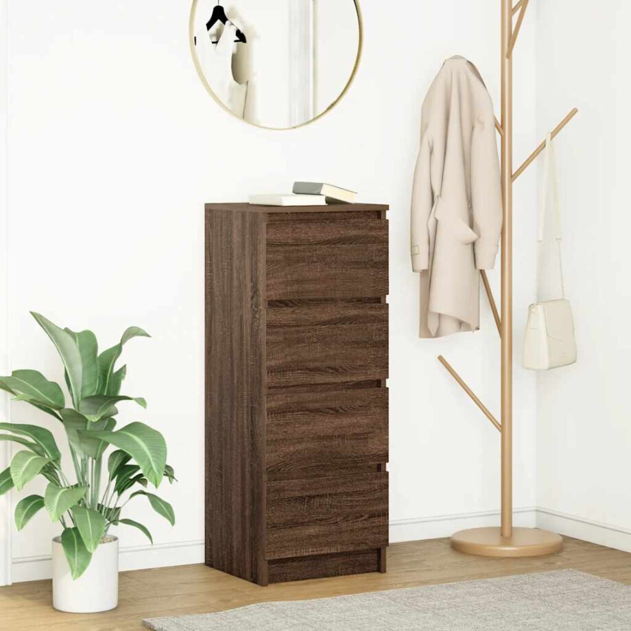 vidaXL Dressoir 37,5x35x99 cm spaanplaat bruin eikenkleurig afbeelding 1