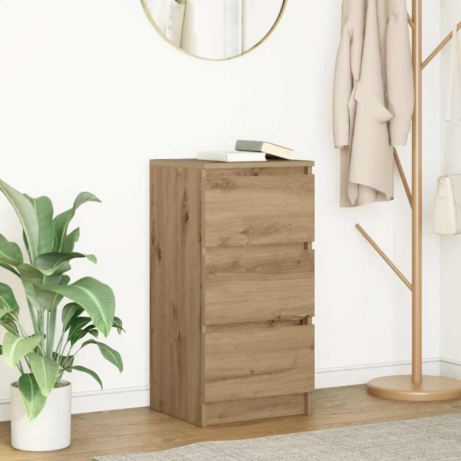vidaXL Dressoir 37,5x35x76 cm bewerkt hout artisanaal eikenkleurig afbeelding 1