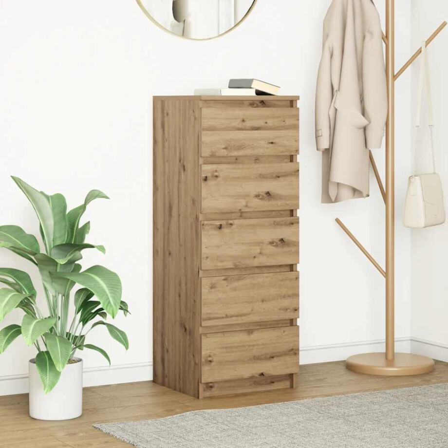 vidaXL Dressoir met lades 37,5x35x99cm spaanplaat artisanaal eikenhout vidaXL Dressoir met lades 37,5x35x99cm spaanplaat artisanaal eikenhout afbeelding 1