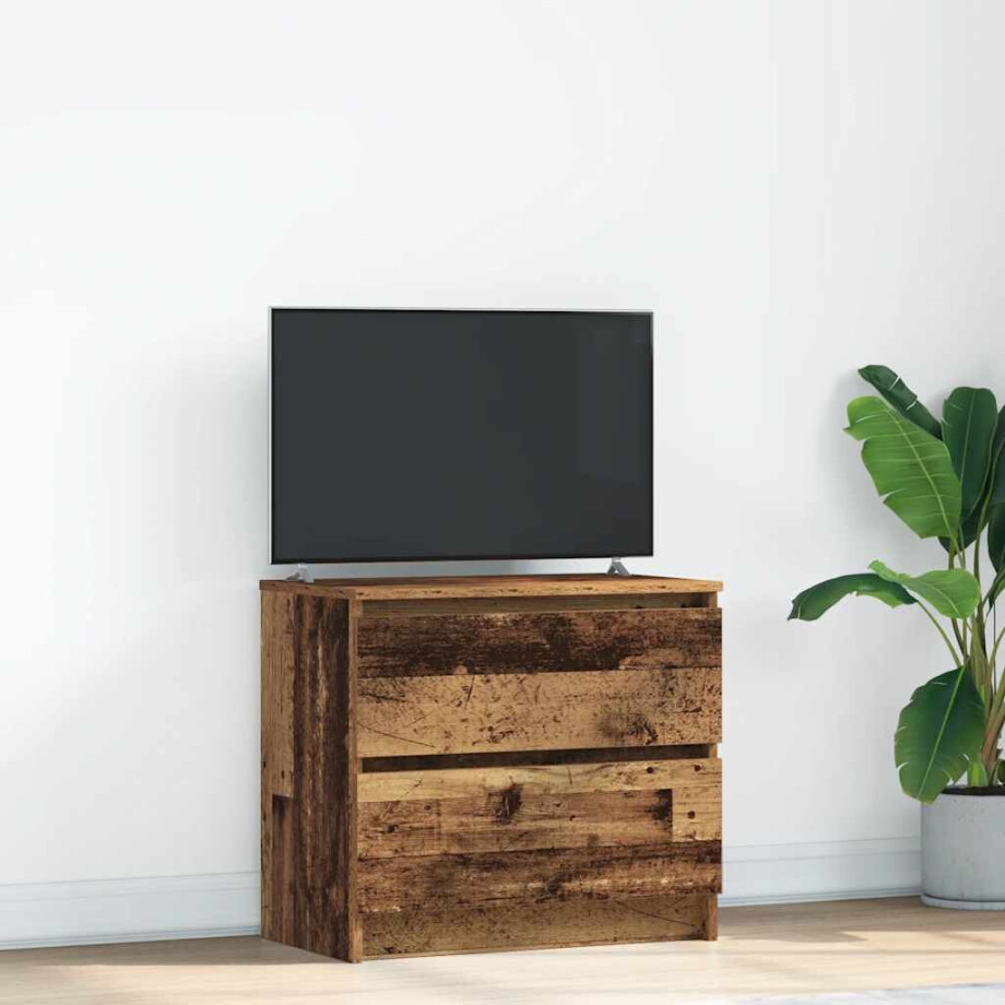vidaXL Tv-meubel 60x35x54 cm bewerkt hout oud houtkleurig vidaXL Tv-meubel 60x35x54 cm bewerkt hout oud houtkleurig afbeelding 1