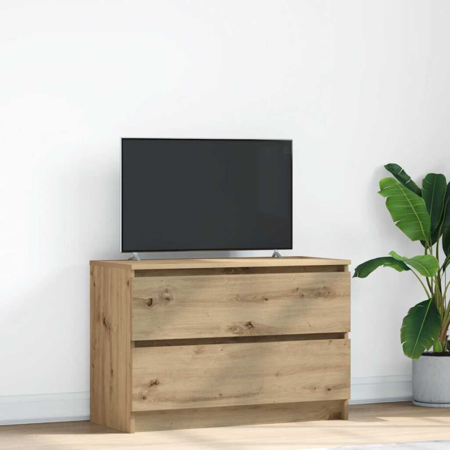 vidaXL Tv-meubel ambachtelijk 80x35x54cm spaanplaat grijs eikenkleurig afbeelding 1