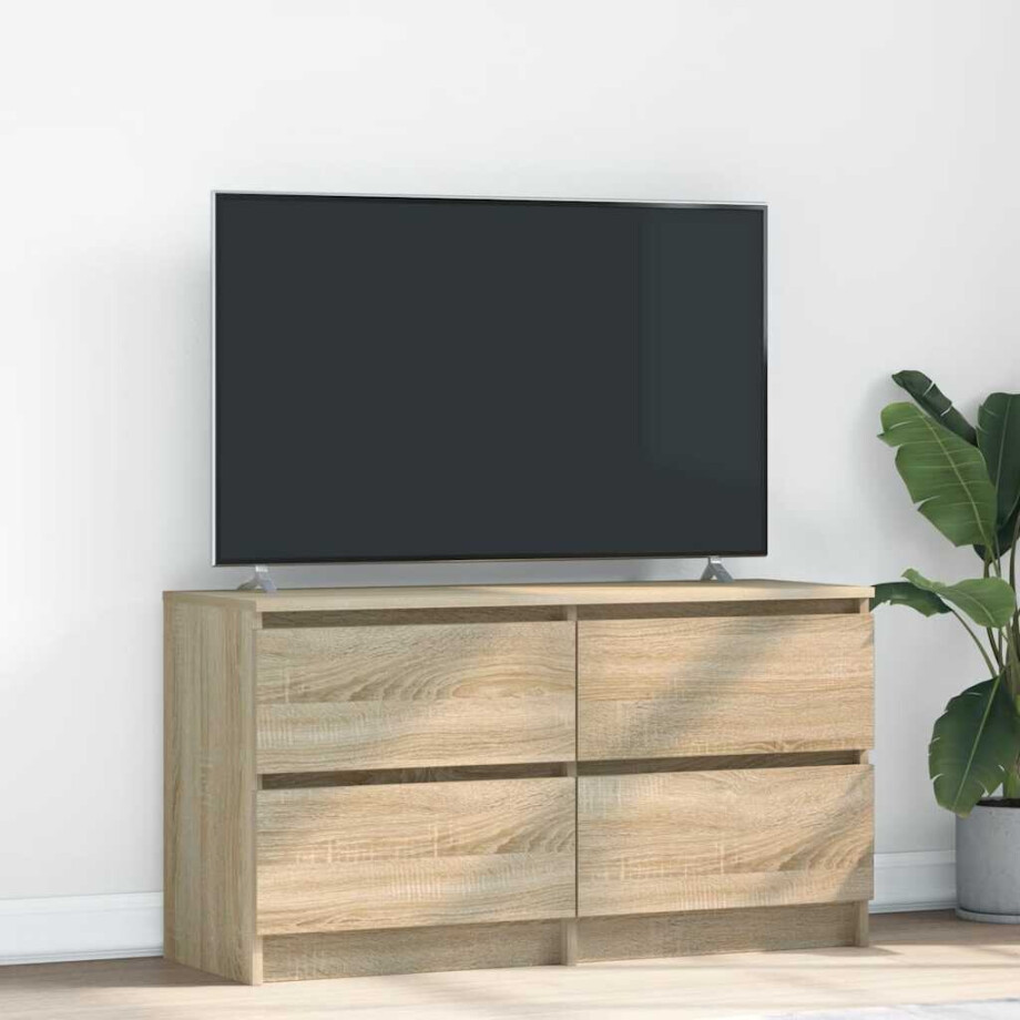 vidaXL Tv-meubel 100x35x54 cm bewerkt hout sonoma eikenkleurig afbeelding 1