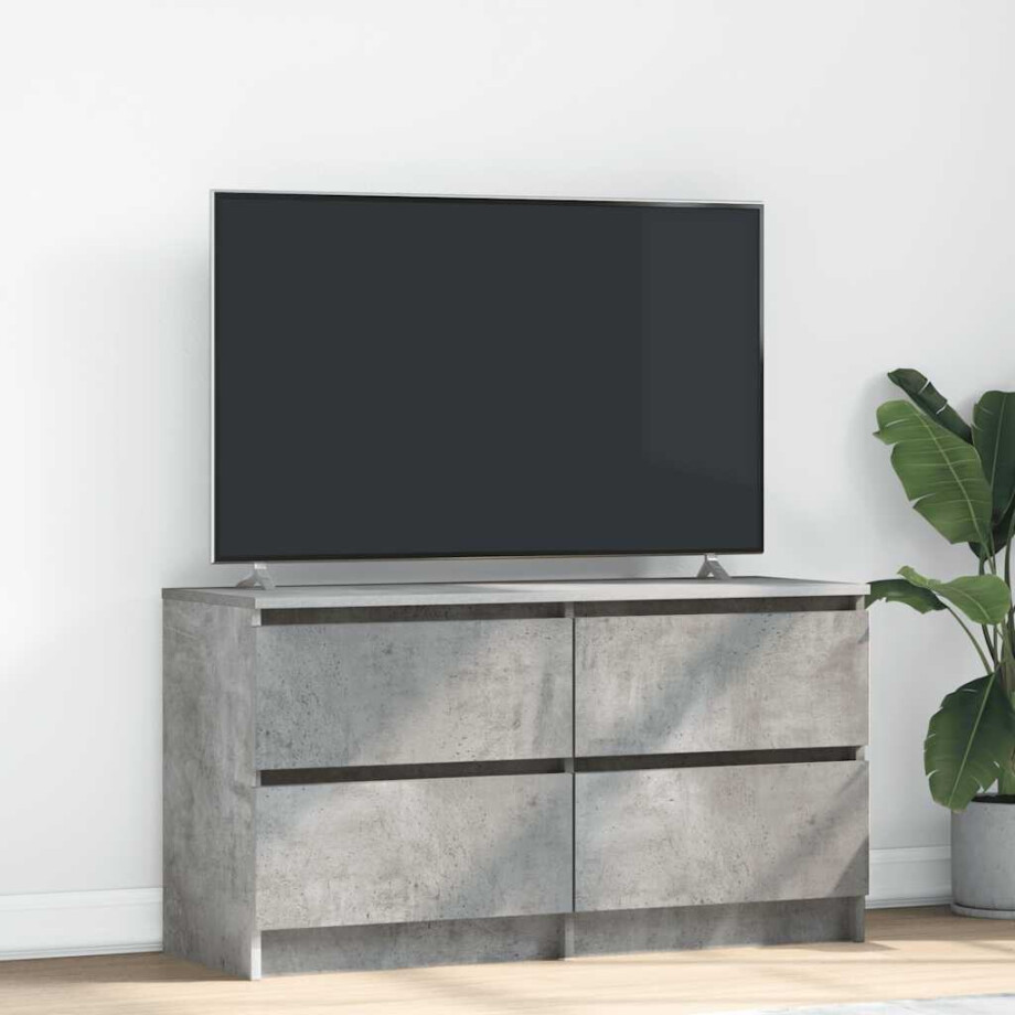 vidaXL Tv-meubel 100x35x54 cm bewerkt hout betongrijs afbeelding 1