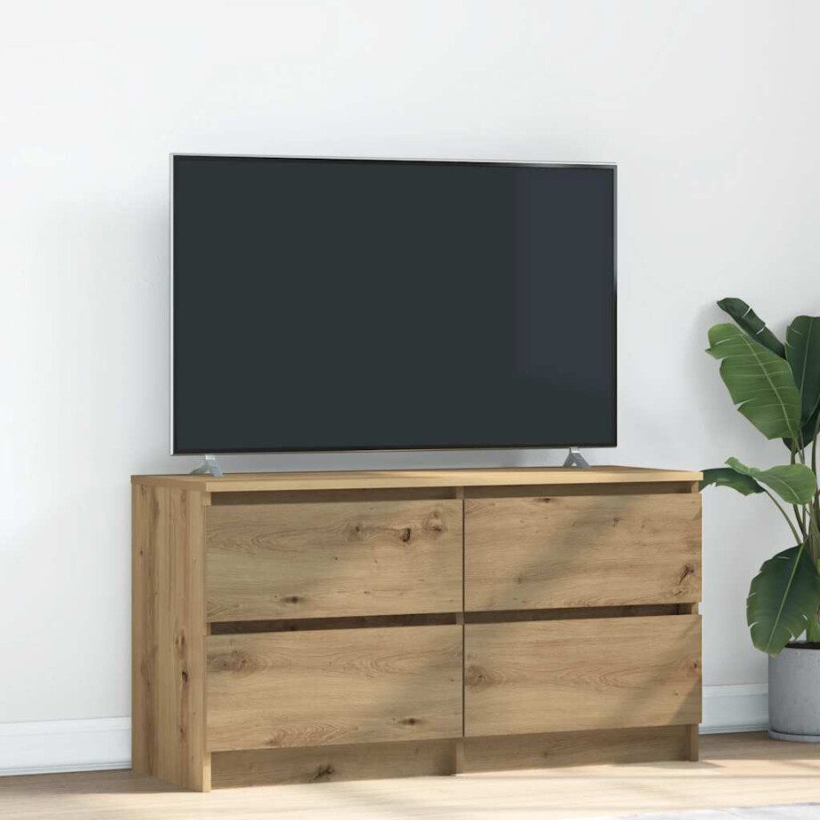 vidaXL Tv-meubel 100x35x54 cm bewerkt hout artisanaal eikenkleurig afbeelding 1