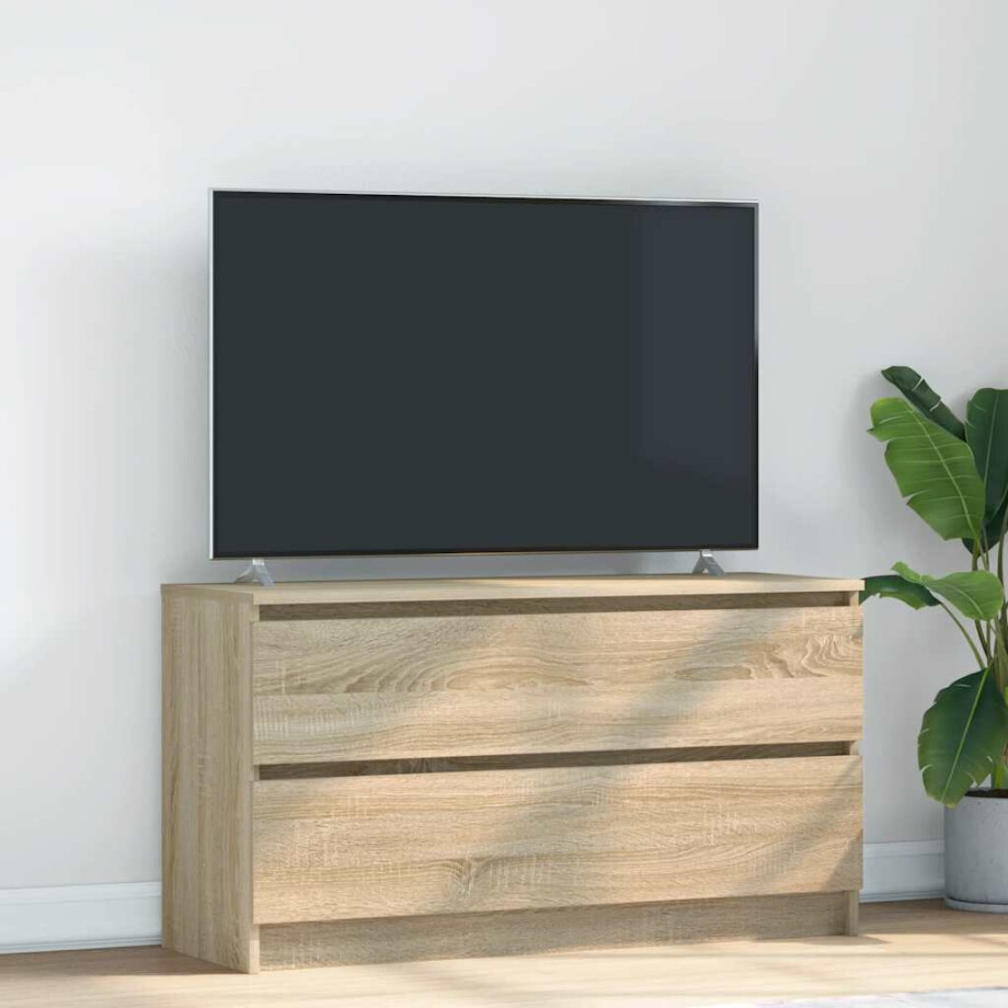 vidaXL Tv-meubel 100x35x54 cm bewerkt hout sonoma eikenkleurig afbeelding 1