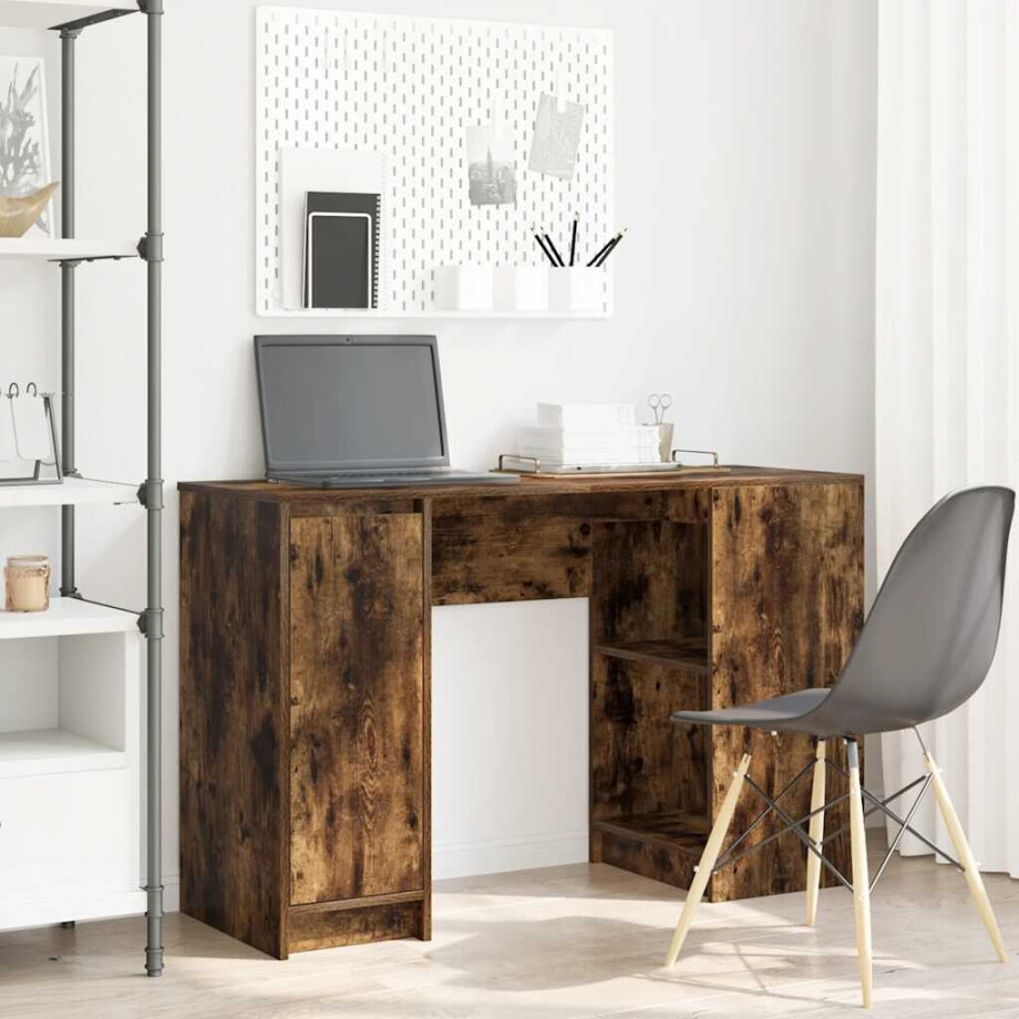 vidaXL Bureau 120x42x76 cm spaanplaat gerookt eikenkleurig afbeelding 1