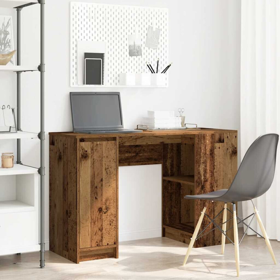 vidaXL Bureau 120x42x76 cm spaanplaat oud hout afbeelding 1