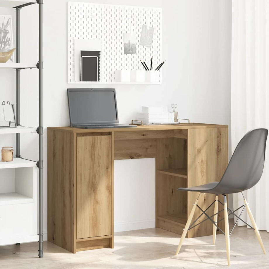 vidaXL Bureau 120x42x76 cm spaanplaat ambachtelijk eikenkleurig afbeelding 1
