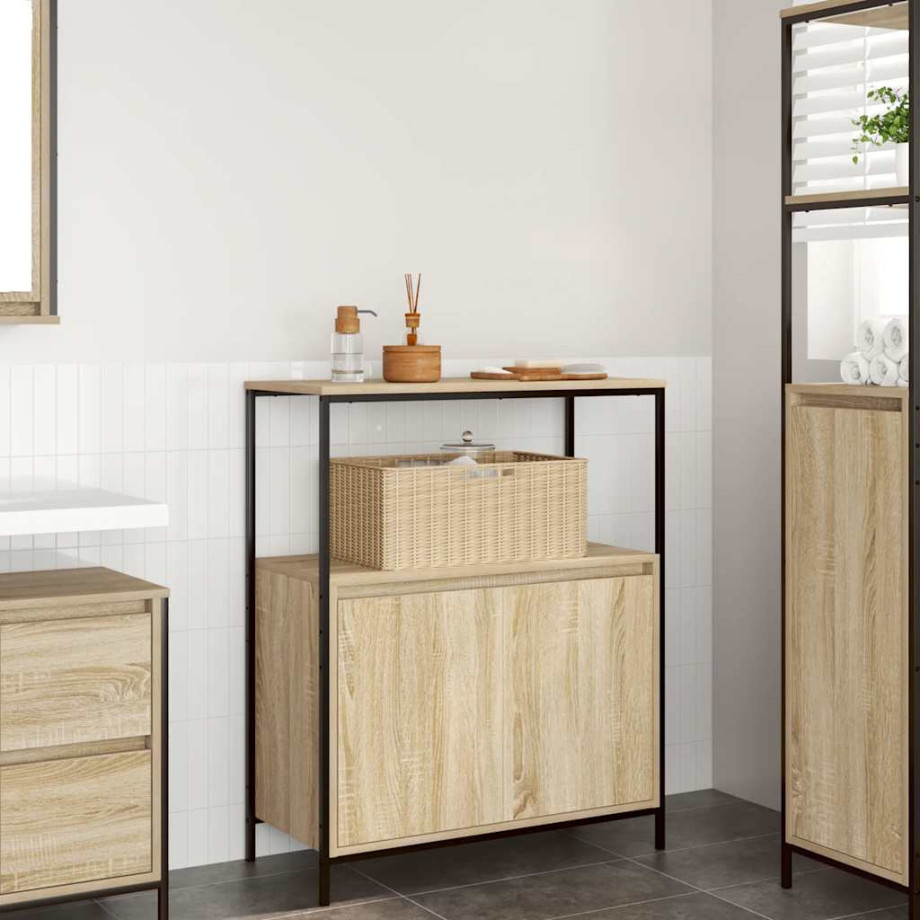 vidaXL Badkamermeubel met planken 76,5x35x95 cm Sonoma eikenkleurig vidaXL Badkamermeubel met planken 76,5x35x95 cm Sonoma eikenkleurig afbeelding 1