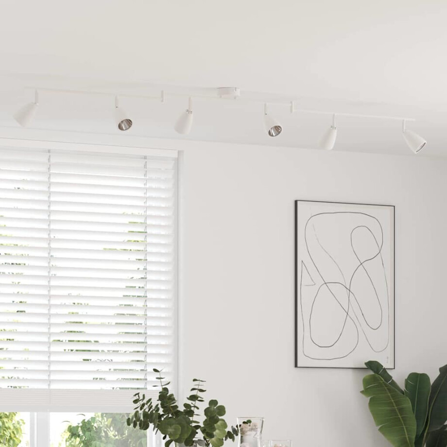 vidaXL Plafondspot met schijnwerpers Wit 25.5 x 8 x 16 cm Metaal afbeelding 1