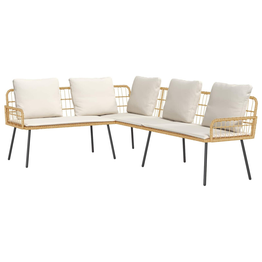 vidaXL Bank met kussen Natuur 173 x 231 x 90cm Staal vidaXL Bank met kussen Natuur 173 x 231 x 90cm Staal afbeelding 1