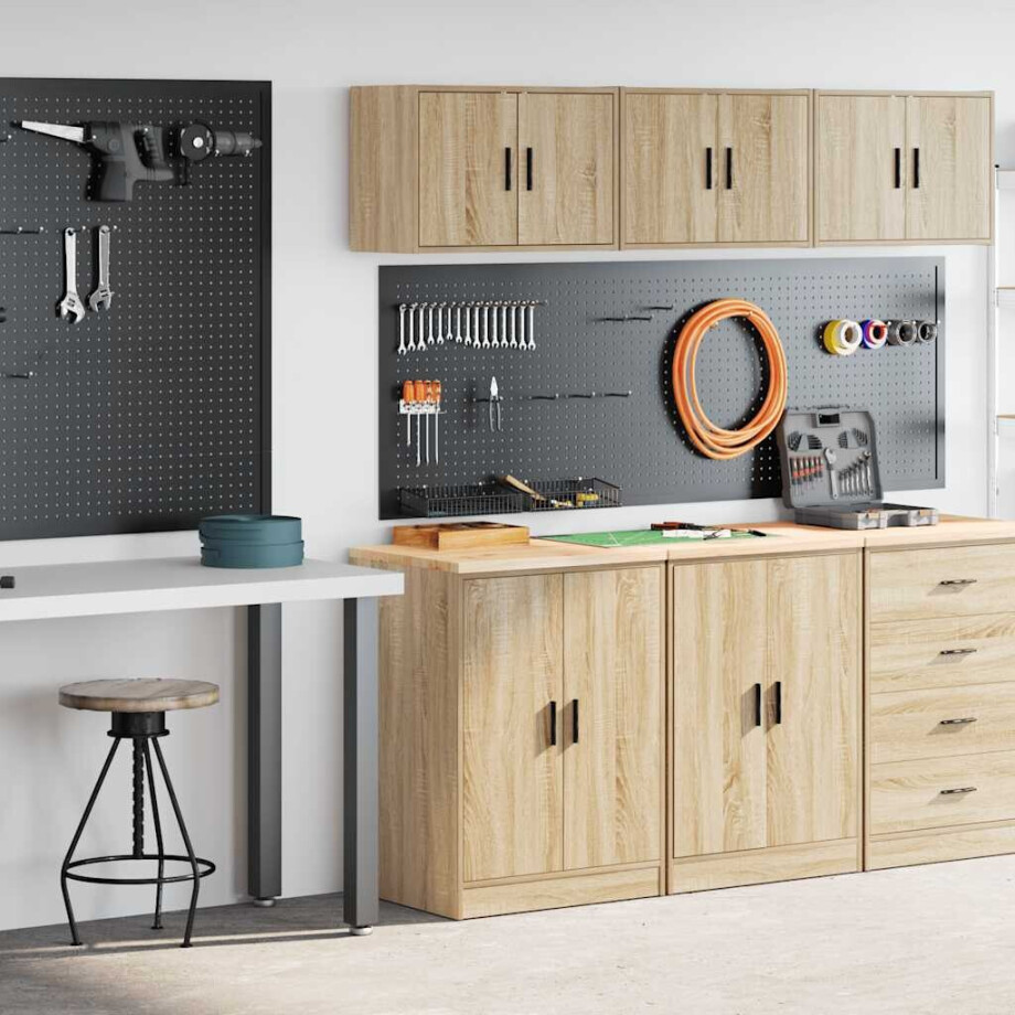 vidaXL Garagekasten 2 st Spaanplaat Sonoma eikenkleurig afbeelding 1