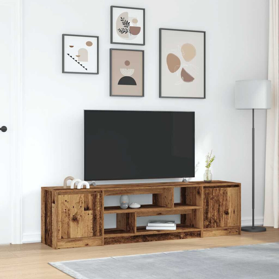 vidaXL Tv-meubel 188,5x41x50 cm bewerkt hout oud hout afbeelding 1