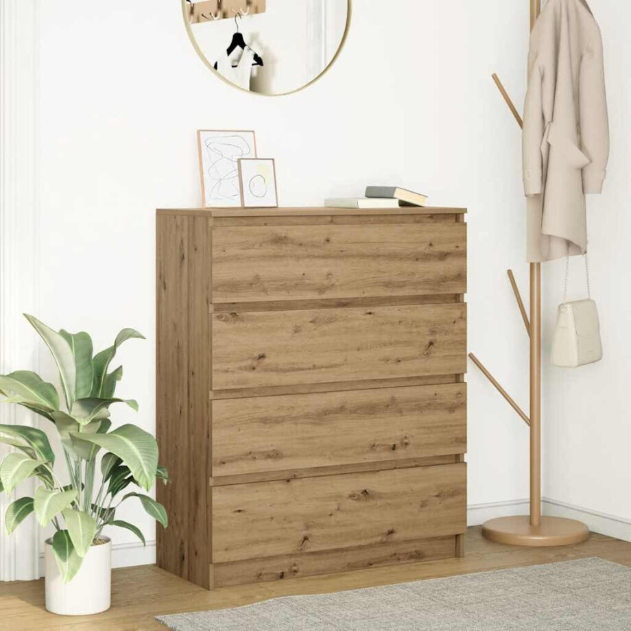 vidaXL Dressoir 80x35x99 cm spaanplaat artisan eikenkleurig afbeelding 1