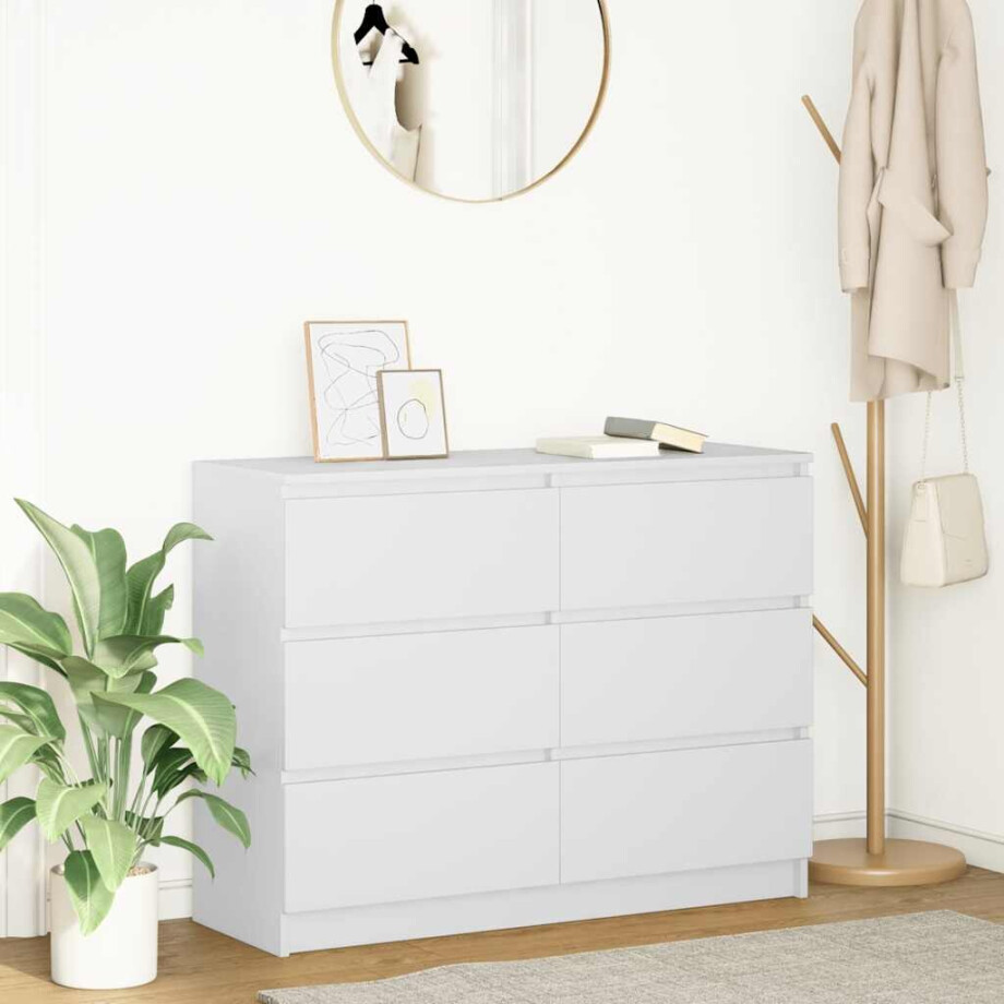 vidaXL Dressoir 100x35x76 cm spaanplaat wit vidaXL Dressoir 100x35x76 cm spaanplaat wit afbeelding 1