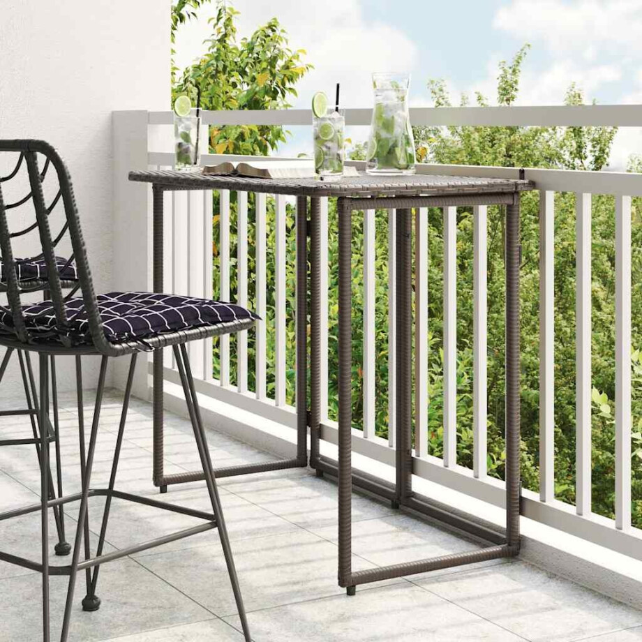 vidaXL Tuintafel inklapbaar 90x51x75 cm poly rattan bruin vidaXL Tuintafel inklapbaar 90x51x75 cm poly rattan bruin afbeelding 1