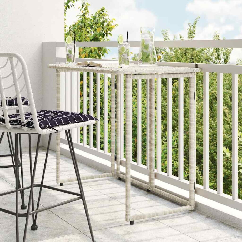 vidaXL Tuintafel inklapbaar 90x51x75 cm poly rattan lichtgrijs vidaXL Tuintafel inklapbaar 90x51x75 cm poly rattan lichtgrijs afbeelding 1