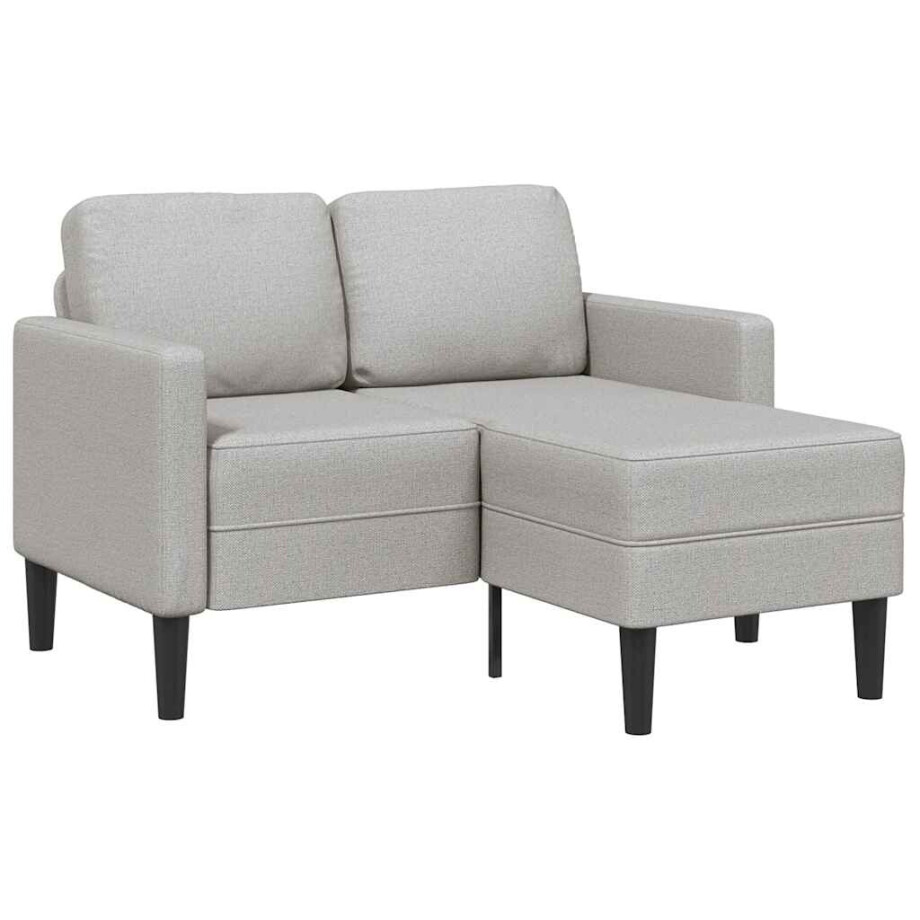 vidaXL 2-zitsbank met chaise L-vormige wolk 125 cm stof grijs afbeelding 1