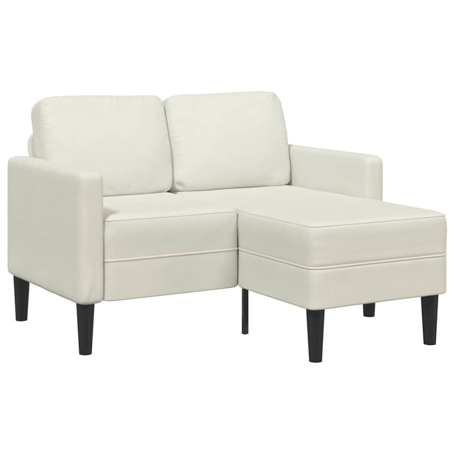 vidaXL 2-zitsbank met chaise L-vorm crèmekleurig 125 cm fluweel vidaXL 2-zitsbank met chaise L-vorm crèmekleurig 125 cm fluweel afbeelding 1