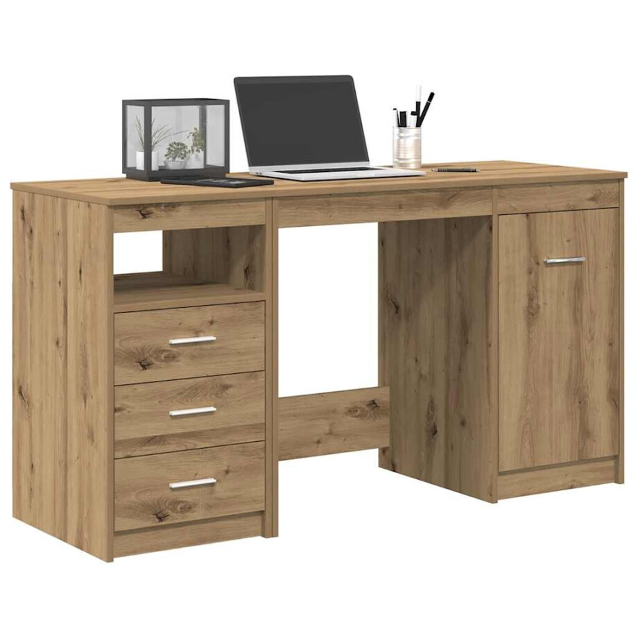 vidaXL Bureau met kast Artisan Oak Engineered Wood vidaXL Bureau met kast Artisan Oak Engineered Wood afbeelding 1