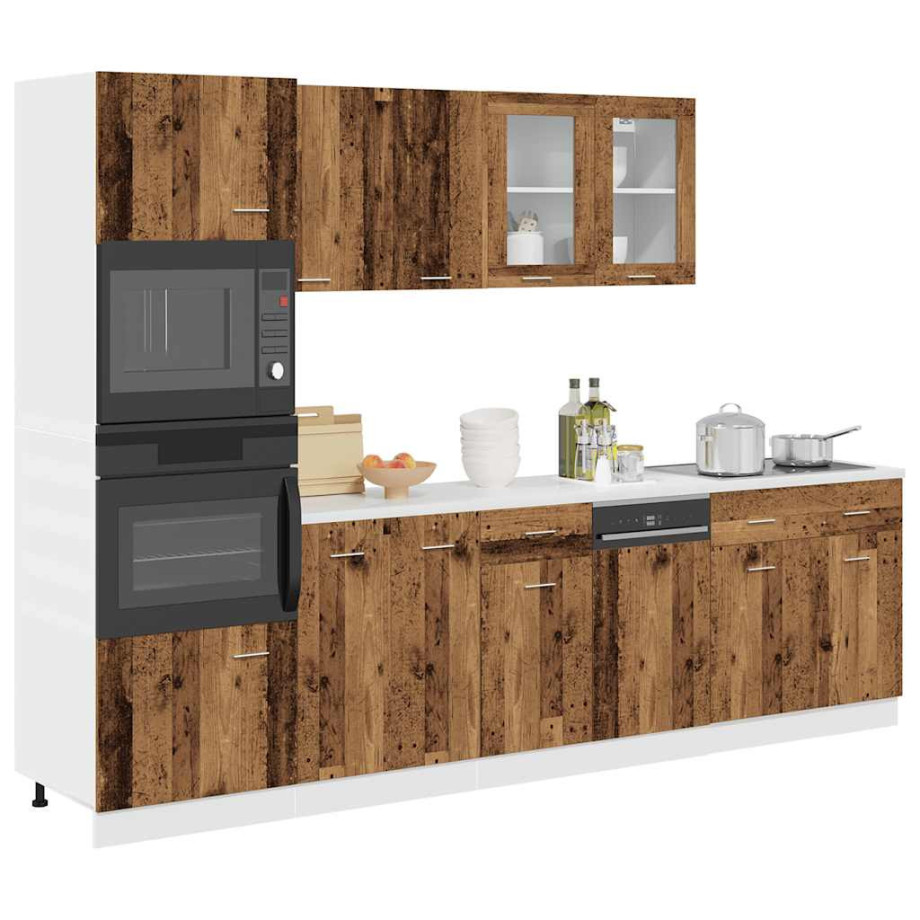 vidaXL 7-delige Keukenkastenset Lyon bewerkt hout oud houtkleurig vidaXL 7-delige Keukenkastenset Lyon bewerkt hout oud houtkleurig afbeelding 1