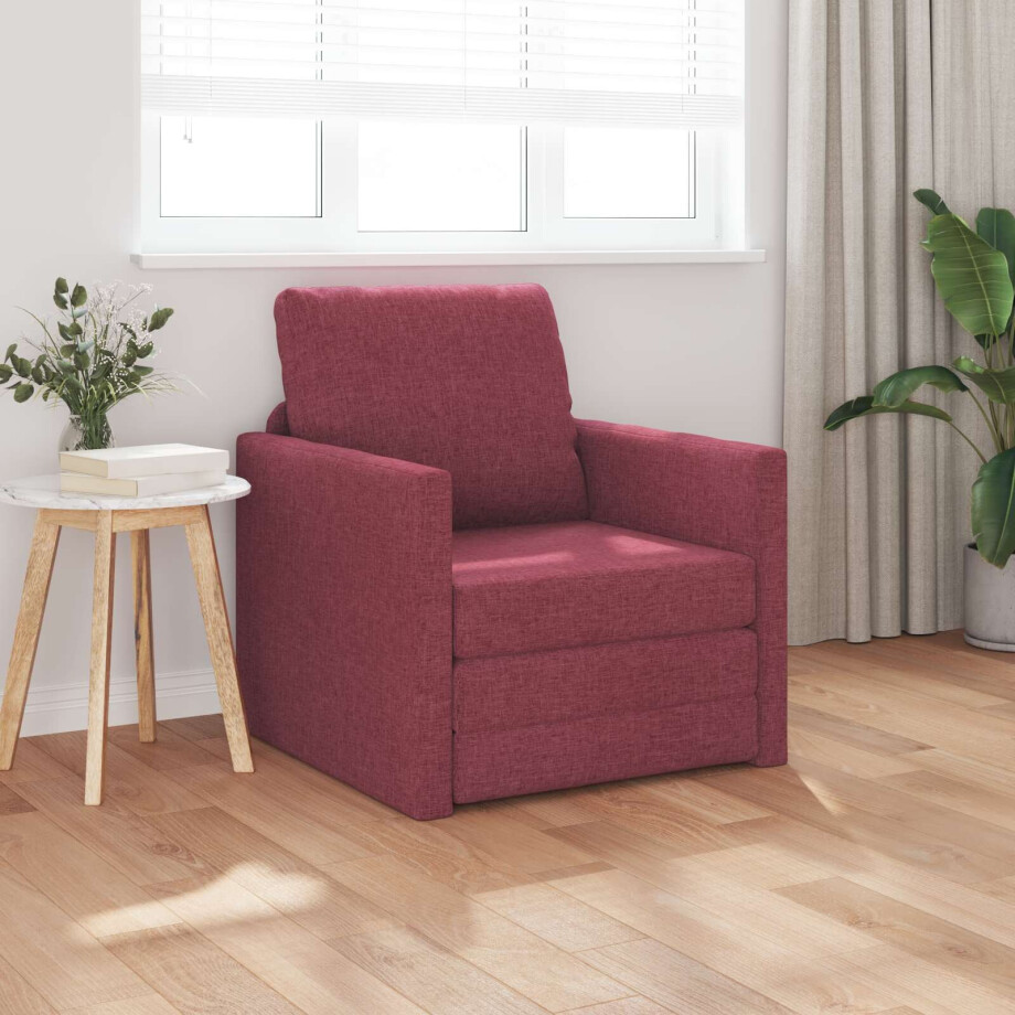 vidaXL Slaapbank Wijnrood 74 x 77 x 81 cm Stof vidaXL Slaapbank Wijnrood 74 x 77 x 81 cm Stof afbeelding 1