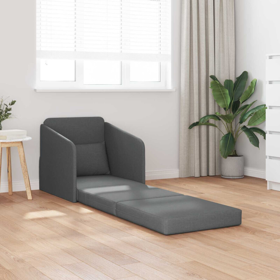 vidaXL Slaapbank Donkergrijs 65 x 80 x 83 cm Stof afbeelding 1