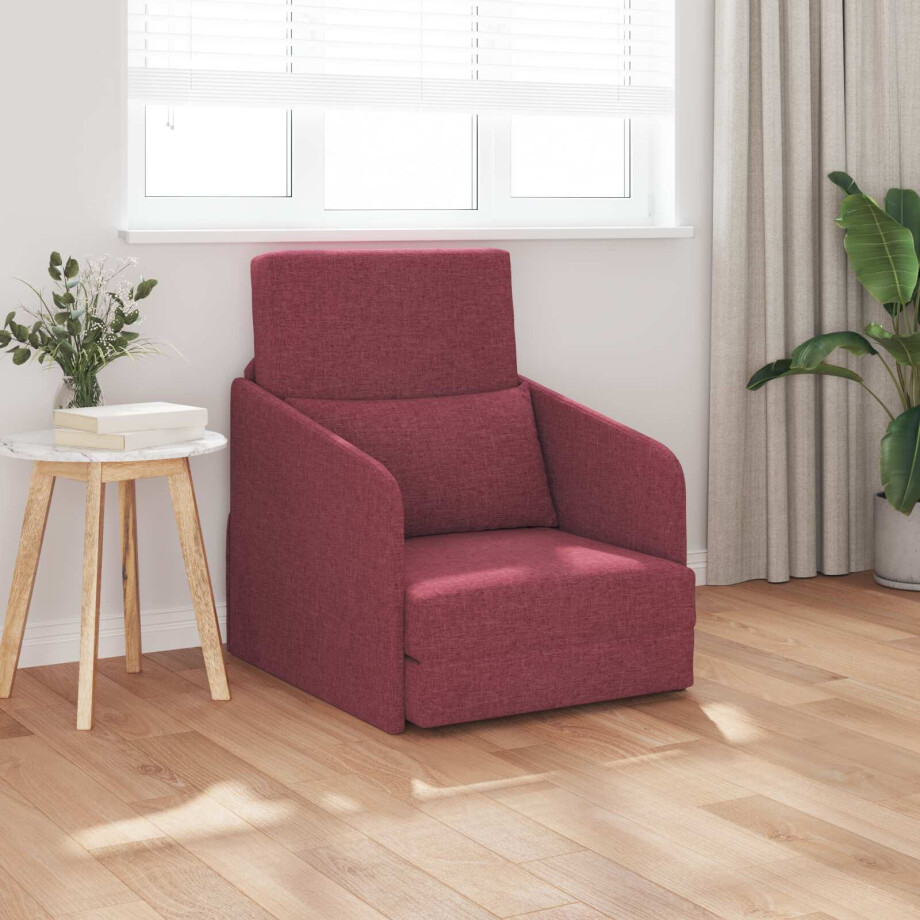 vidaXL Slaapbank Wijnrood 65 x 80 x 83 cm Stof vidaXL Slaapbank Wijnrood 65 x 80 x 83 cm Stof afbeelding 1