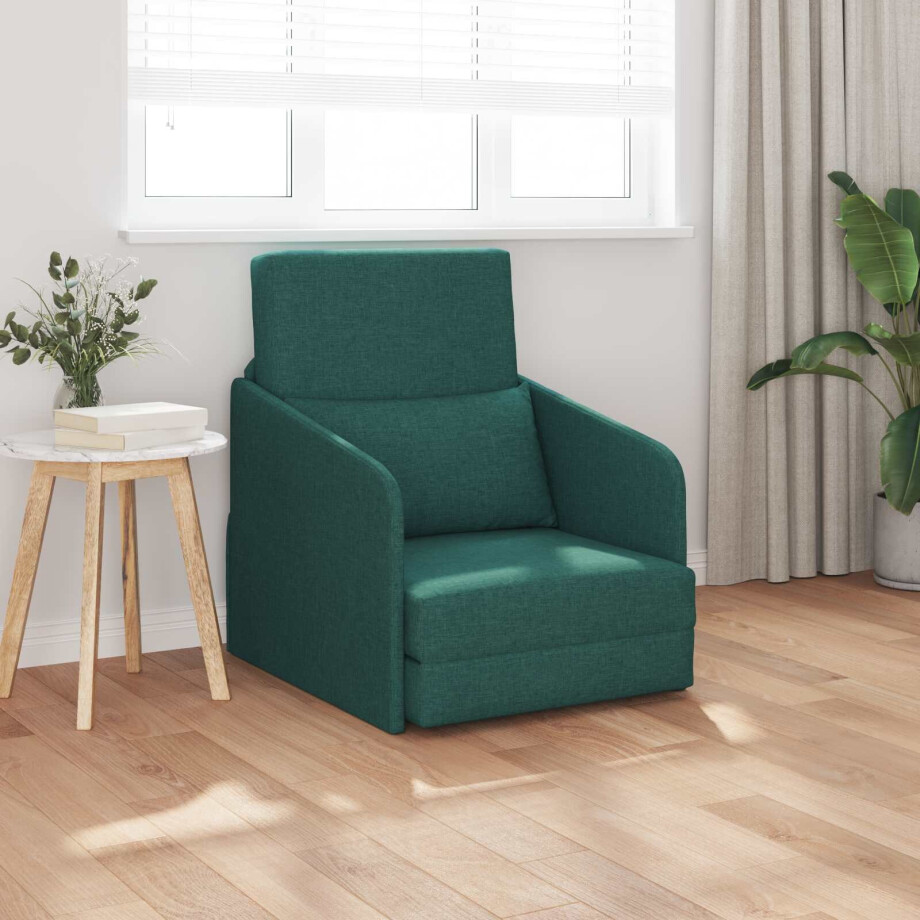 vidaXL Slaapbank Donkergroen 65 x 80 x 83 cm Stof afbeelding 1
