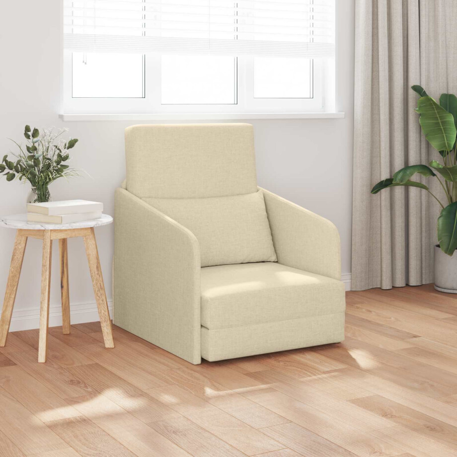 vidaXL Slaapbank Crème 65 x 80 x 83 cm Stof afbeelding 1